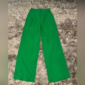 Vibrant Green Wide-Leg Pants